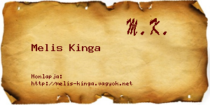 Melis Kinga névjegykártya